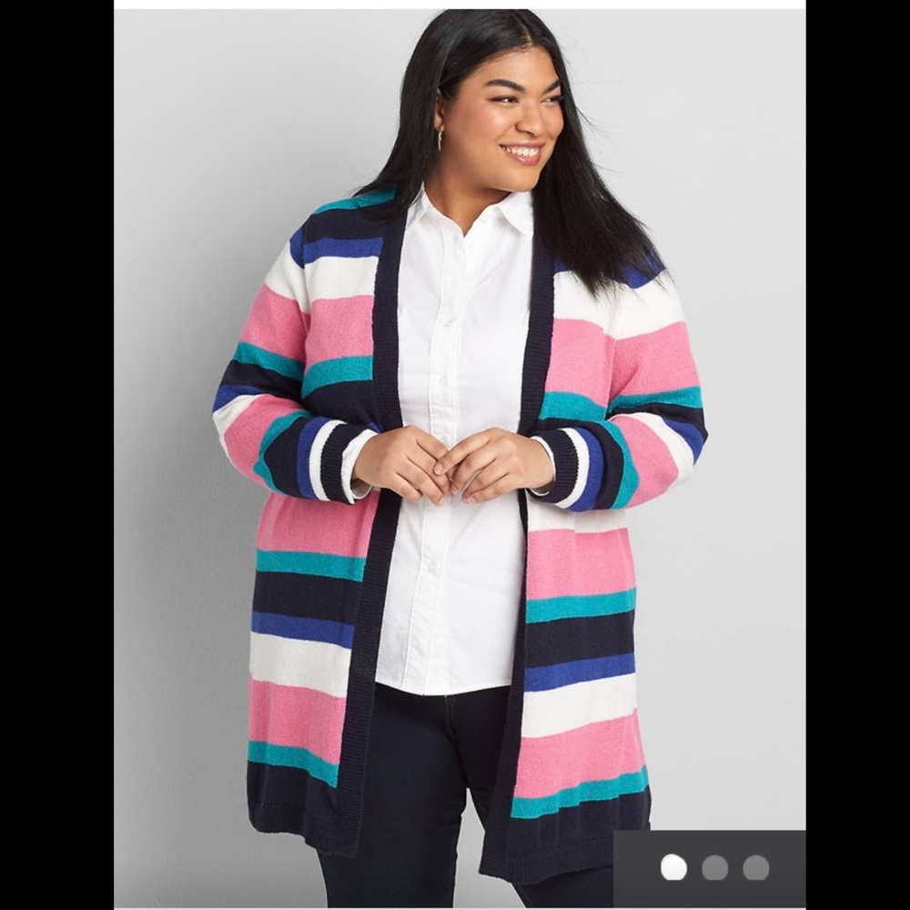 LOWEST🌺 NWT LANE BRYANT Sz 14/16 WOOL BLEND MULTI-COLOR SWEATER - Picture 3 of 14